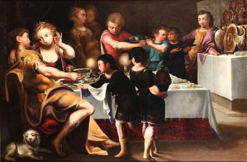 Banquet de Fiançailles - Ècole flamande du XVIIe siècle - Tableaux et dessins Style Louis XIII